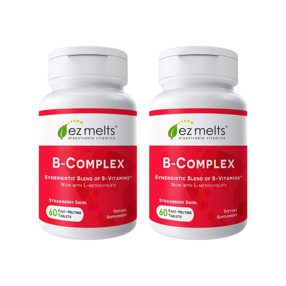 EZ Melts dissolvable B-Complex strawberry swirl pack for easy daily energy support