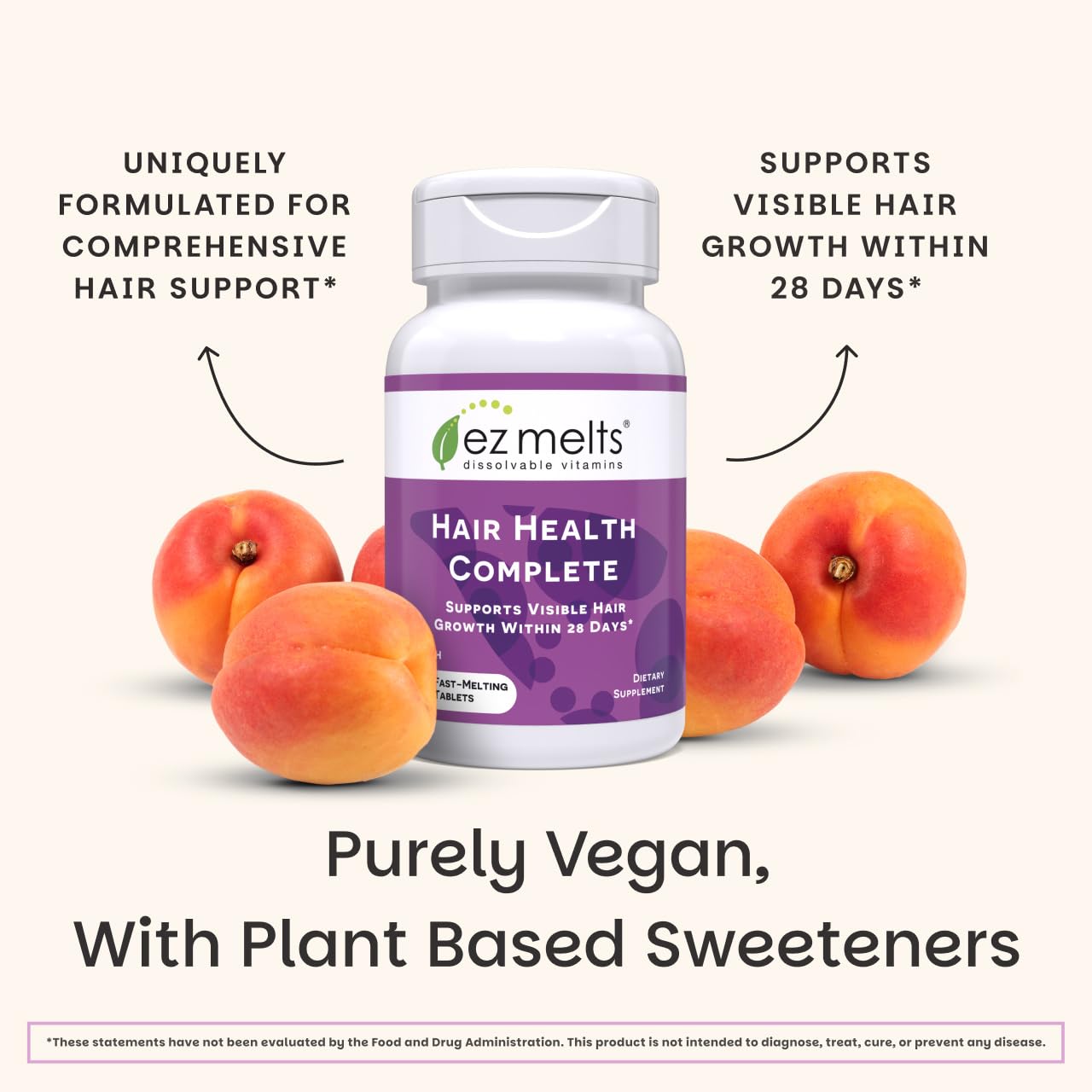 EZ Melts Hair Health Complete apigenin blend close-up.