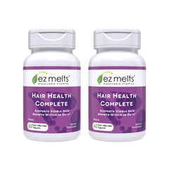 EZ Melts Hair Health Complete bottle front view for easy daily use.