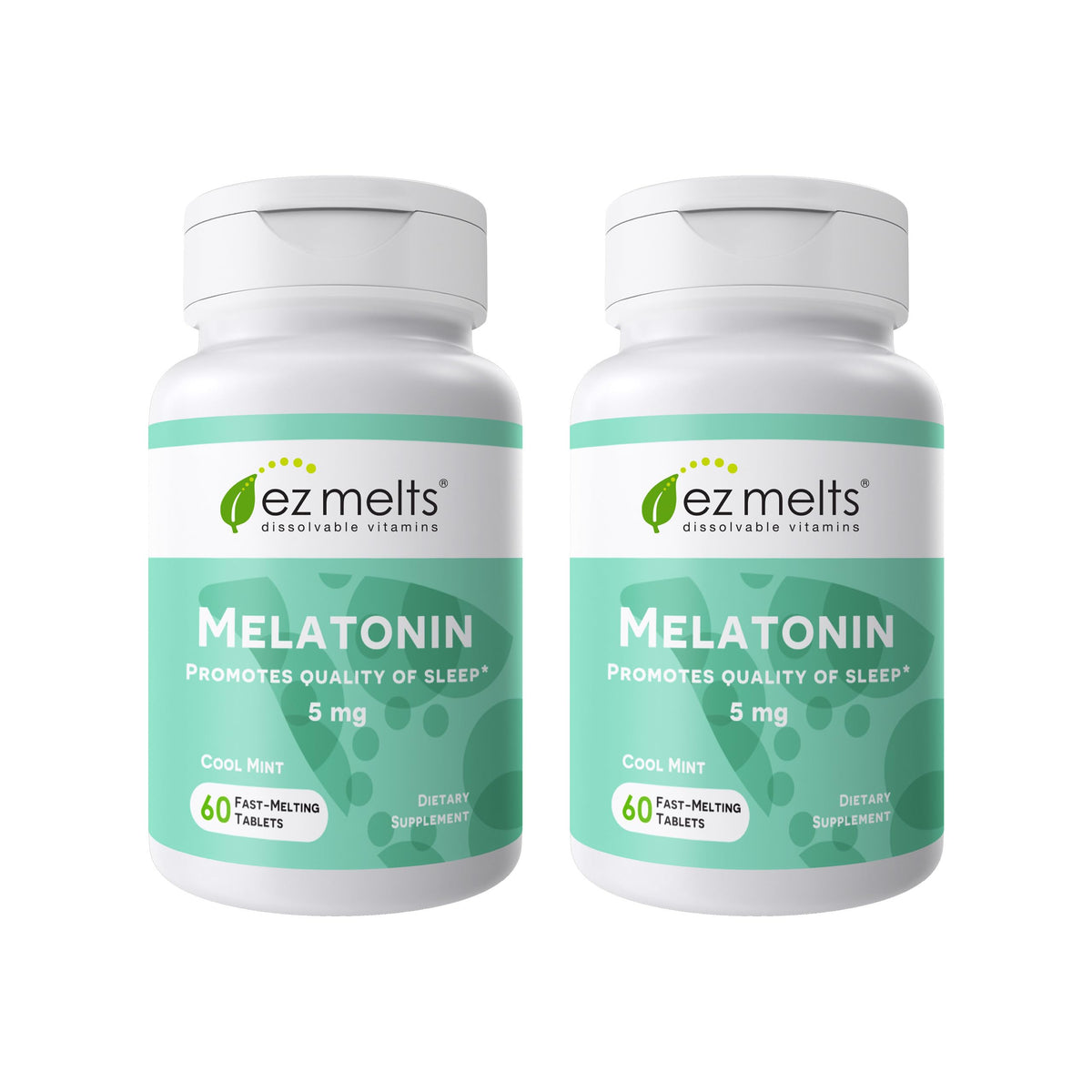 EZ Melts Melatonin dissolvable tablet in cool mint for easy sleep support.