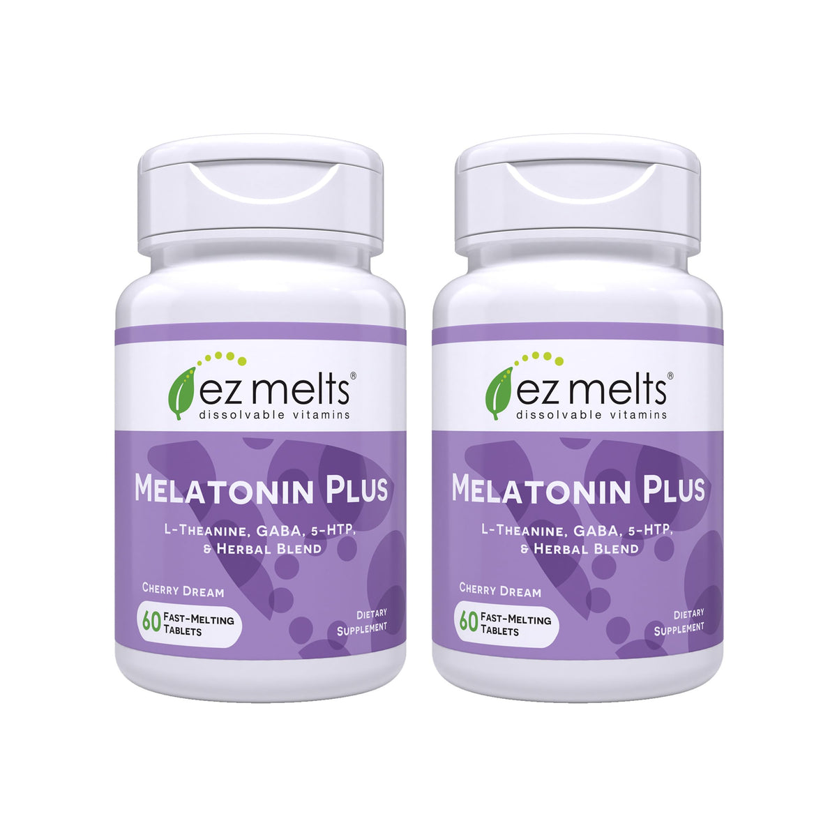 EZ Melts Melatonin Plus cherry dream bottle ready for nightly support.