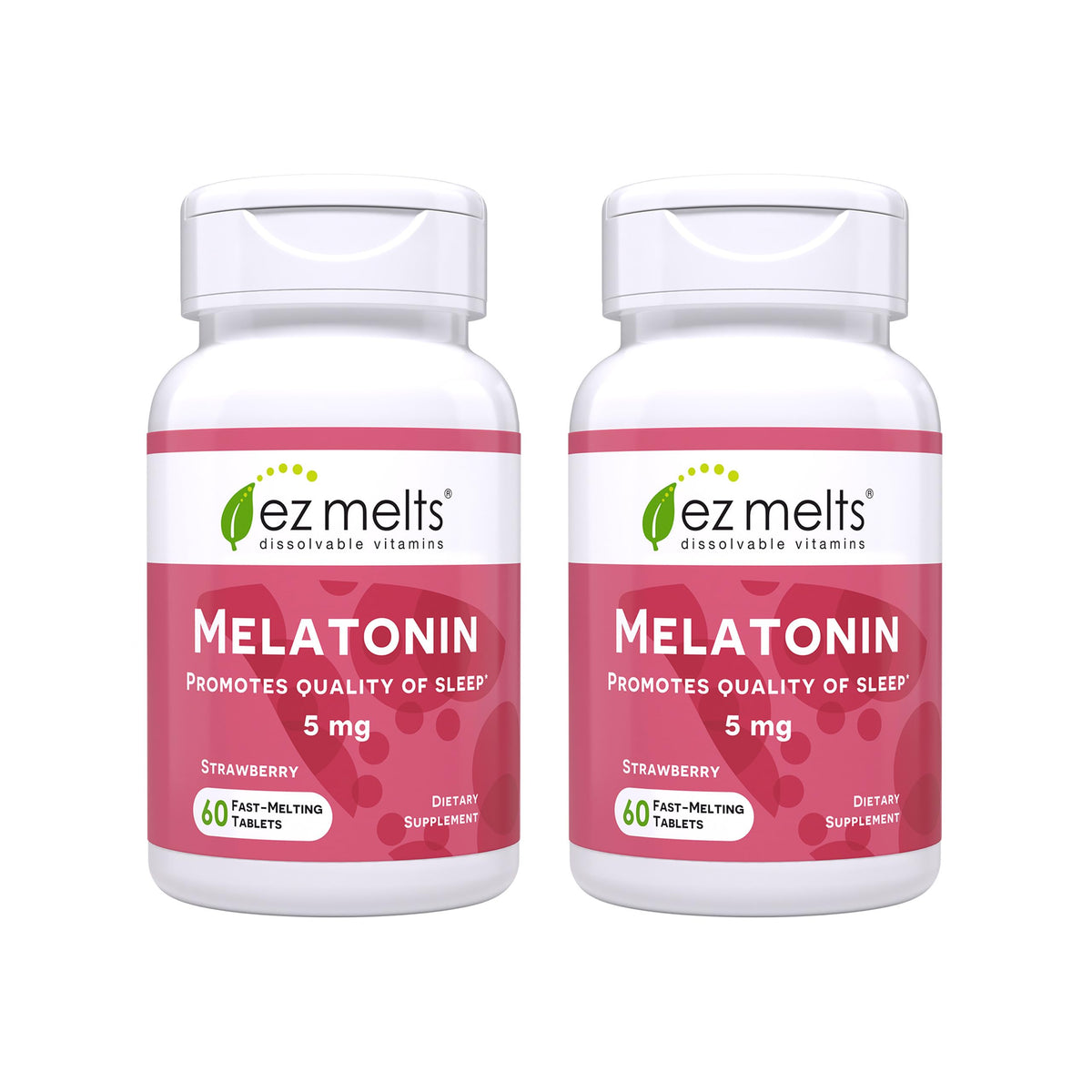 EZ Melts Melatonin strawberry tablet dissolves quickly for easy sleep support.