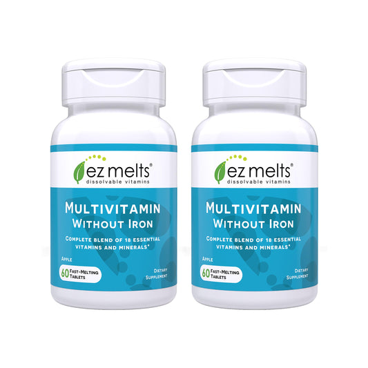 EZ Melts multivitamin apple flavor tablet dissolving quickly for easy daily use