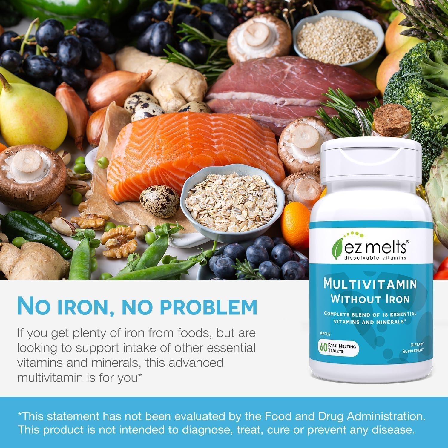 Vegan, non-GMO EZ Melts icon signaling clean, dietary-friendly nutrition