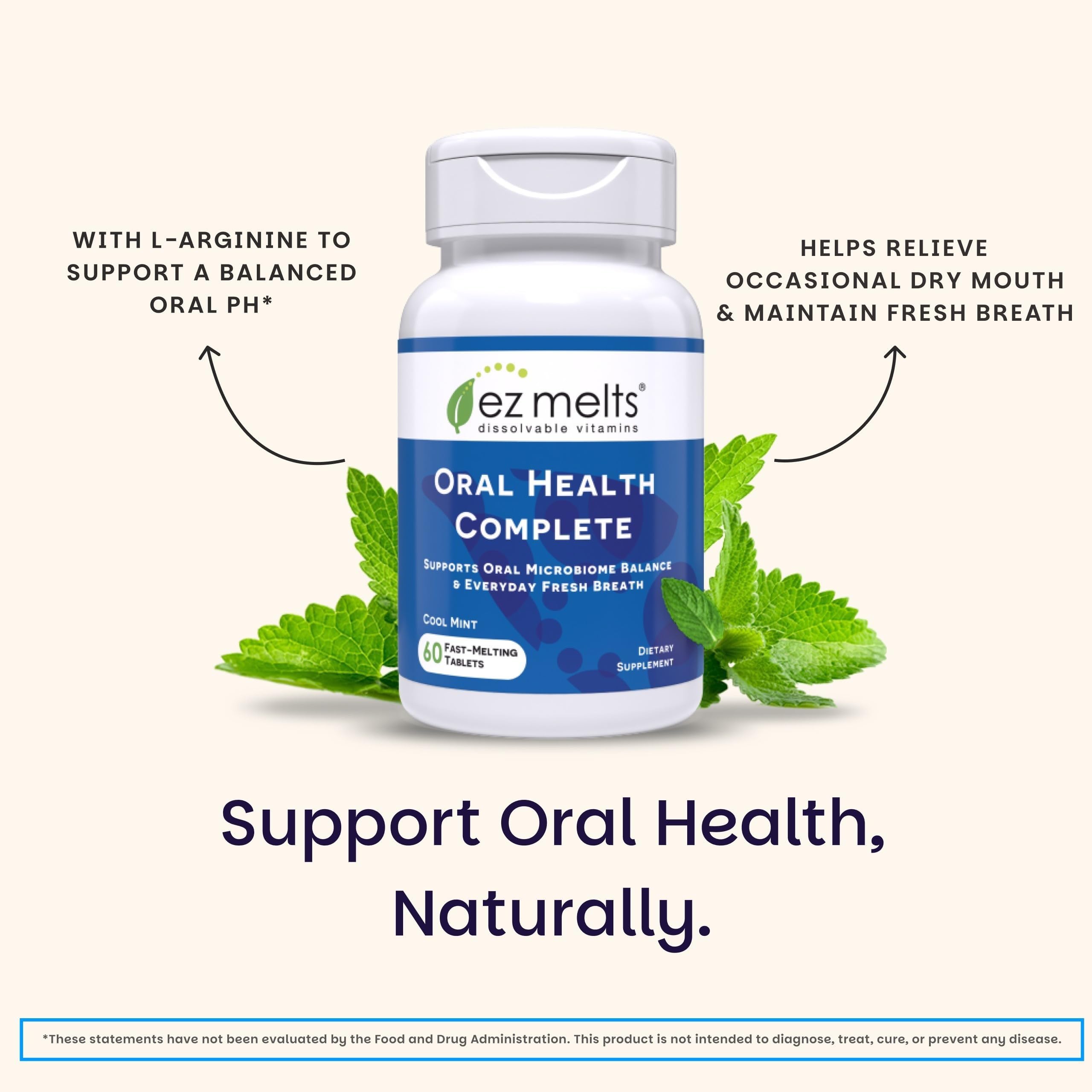 EZ Melts Oral Health Complete dry mouth support promotes saliva production