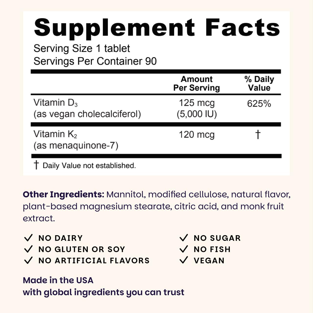 EZ Melts tablet dissolves on tongue for convenient fast-acting vegan supplement.