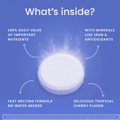 EZ Melts vegan non-GMO badge emphasizing clean ingredients.