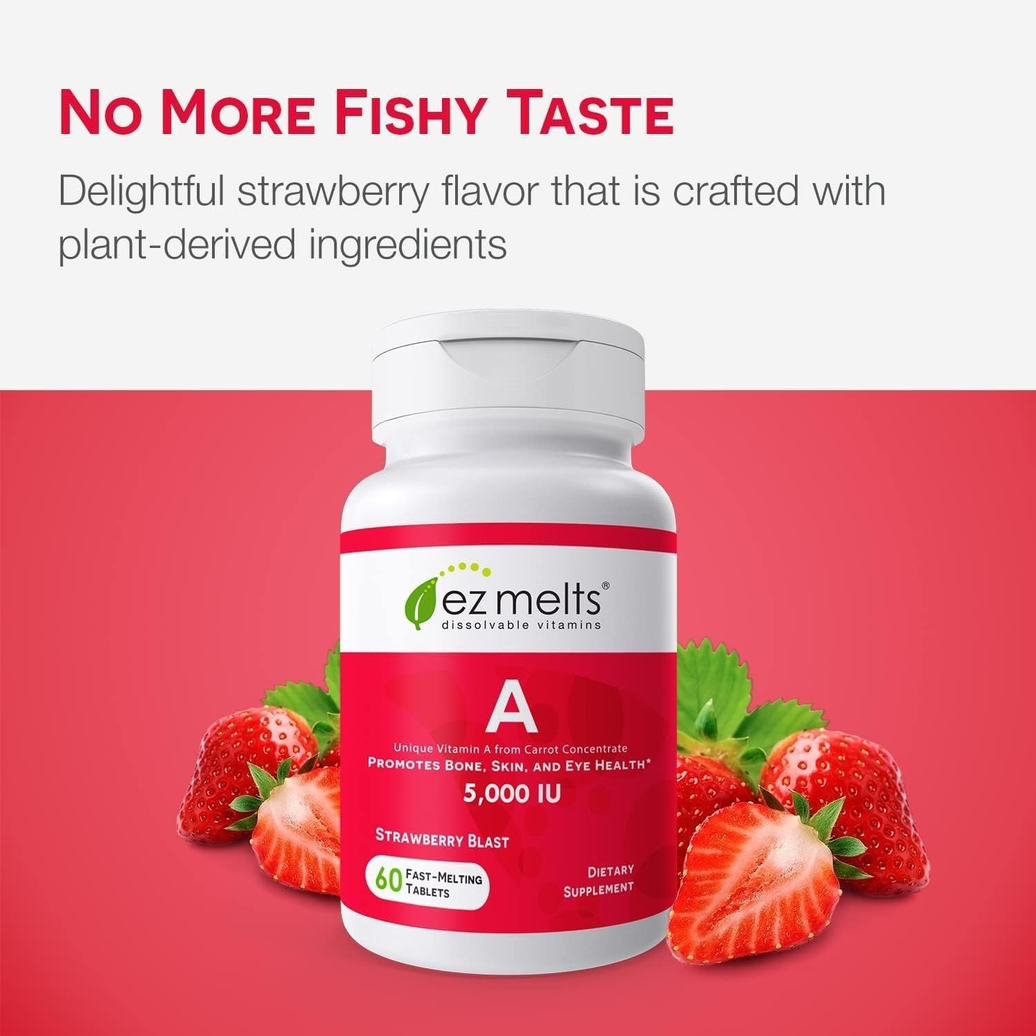 EZ Melts Vitamin A gluten-dairy-soy-free tablet supports dietary flexibility.