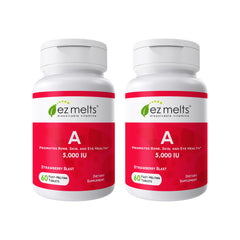 EZ Melts Vitamin A strawberry-blast dissolvable tablet for easy daily wellness.