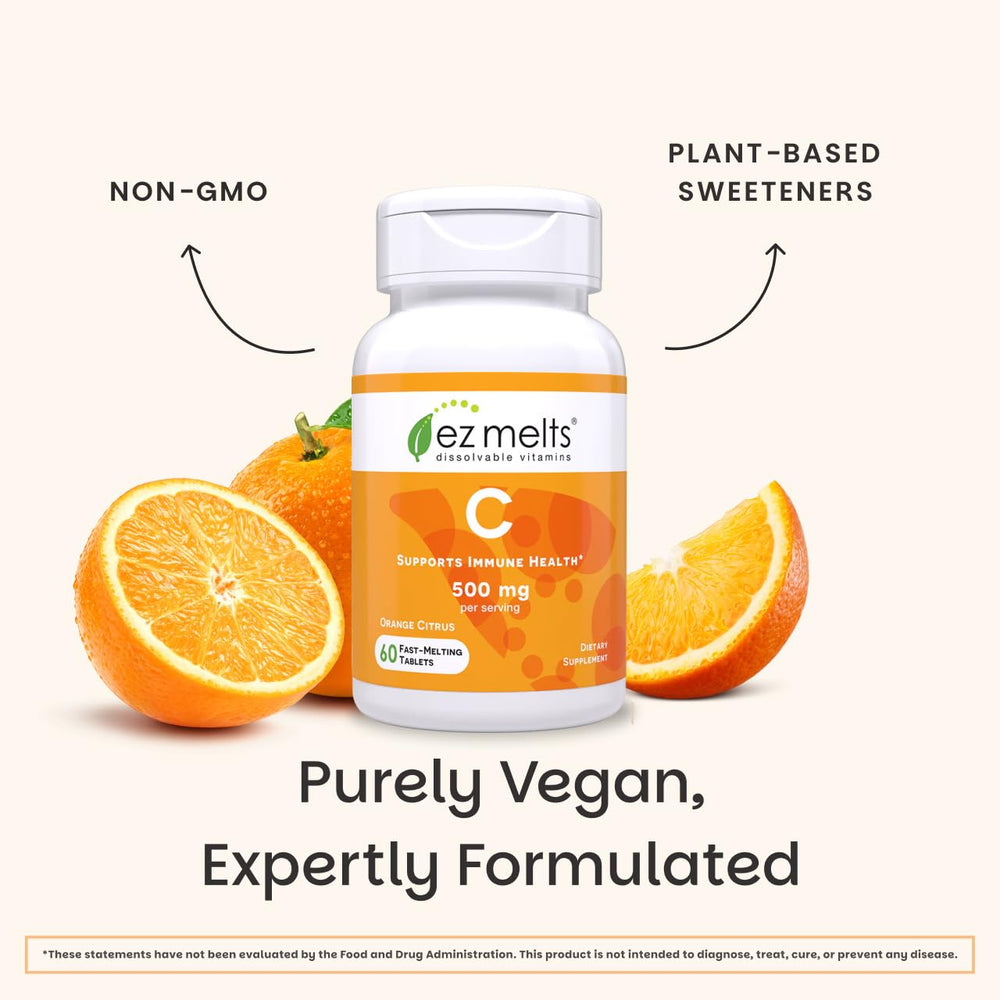 EZ Melts Vitamin C bottle and blister pack for daily on-the-go use