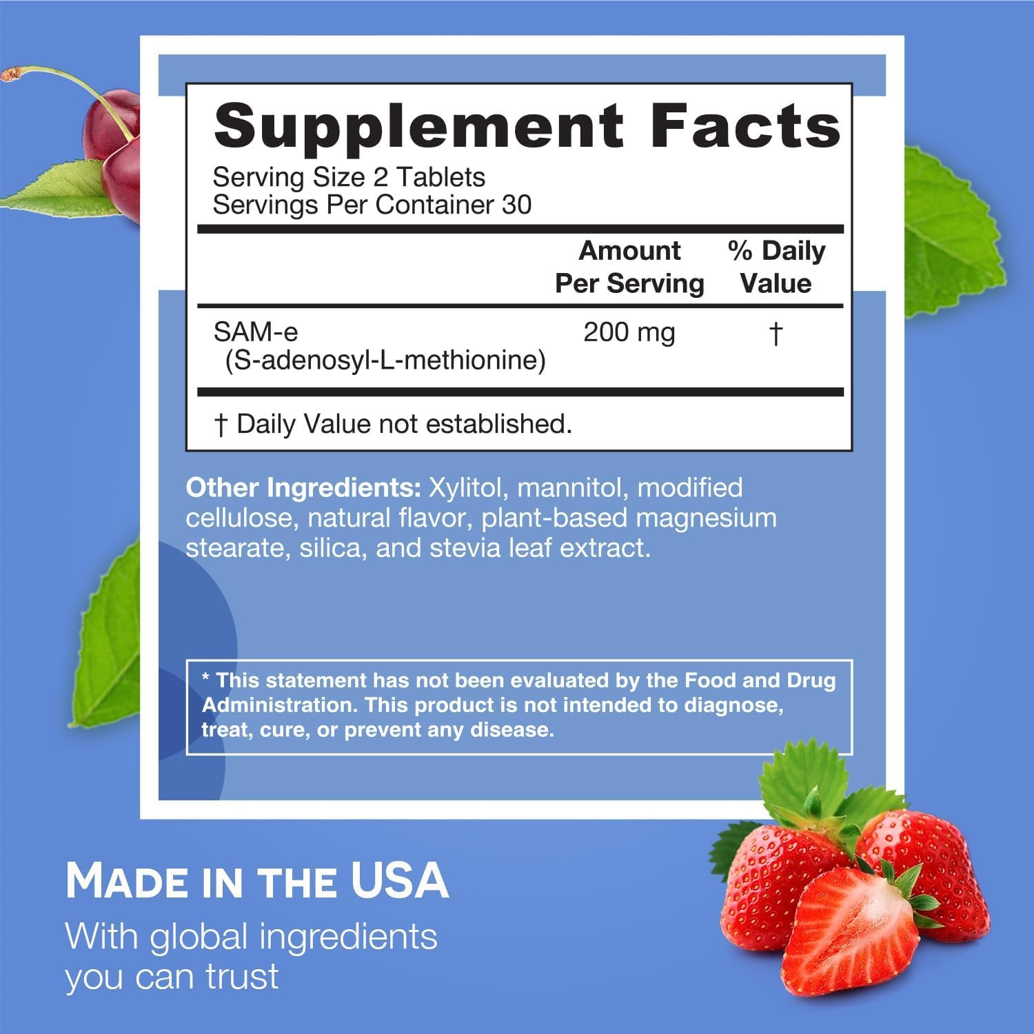 EZ Melts wild berry flavor highlights tasty daily SAM-e administration