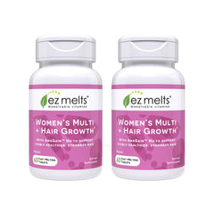 EZ Melts Women's Multi bottle showing peach flavor and vegan formula