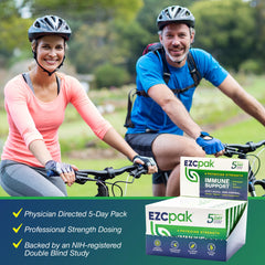 EZC Pak daily doses graphic illustrates easy 5-day regimen