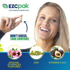 EZC Pak vegetarian and gluten-free badge on packaging
