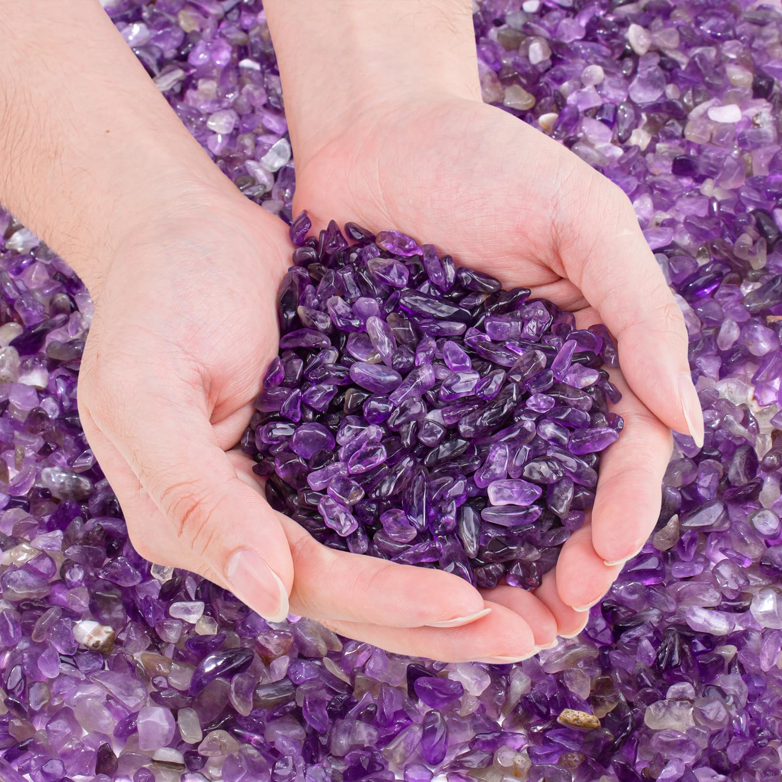 EZEELAI amethyst crystal rocks 3lb bulk for natural decor and calming ambiance
