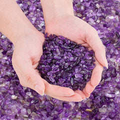 EZEELAI amethyst crystal rocks 3lb bulk for natural decor and calming ambiance