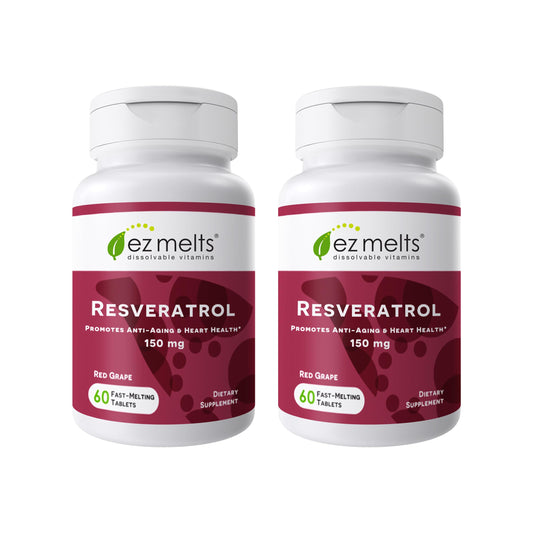 EZ Melts resveratrol tablet dissolving on tongue for easy antioxidant support