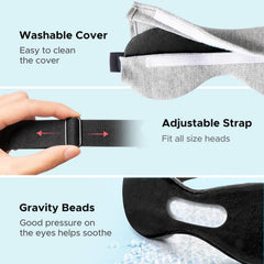 Ezona heated eye mask gravity beads provide gentle pressure comfort