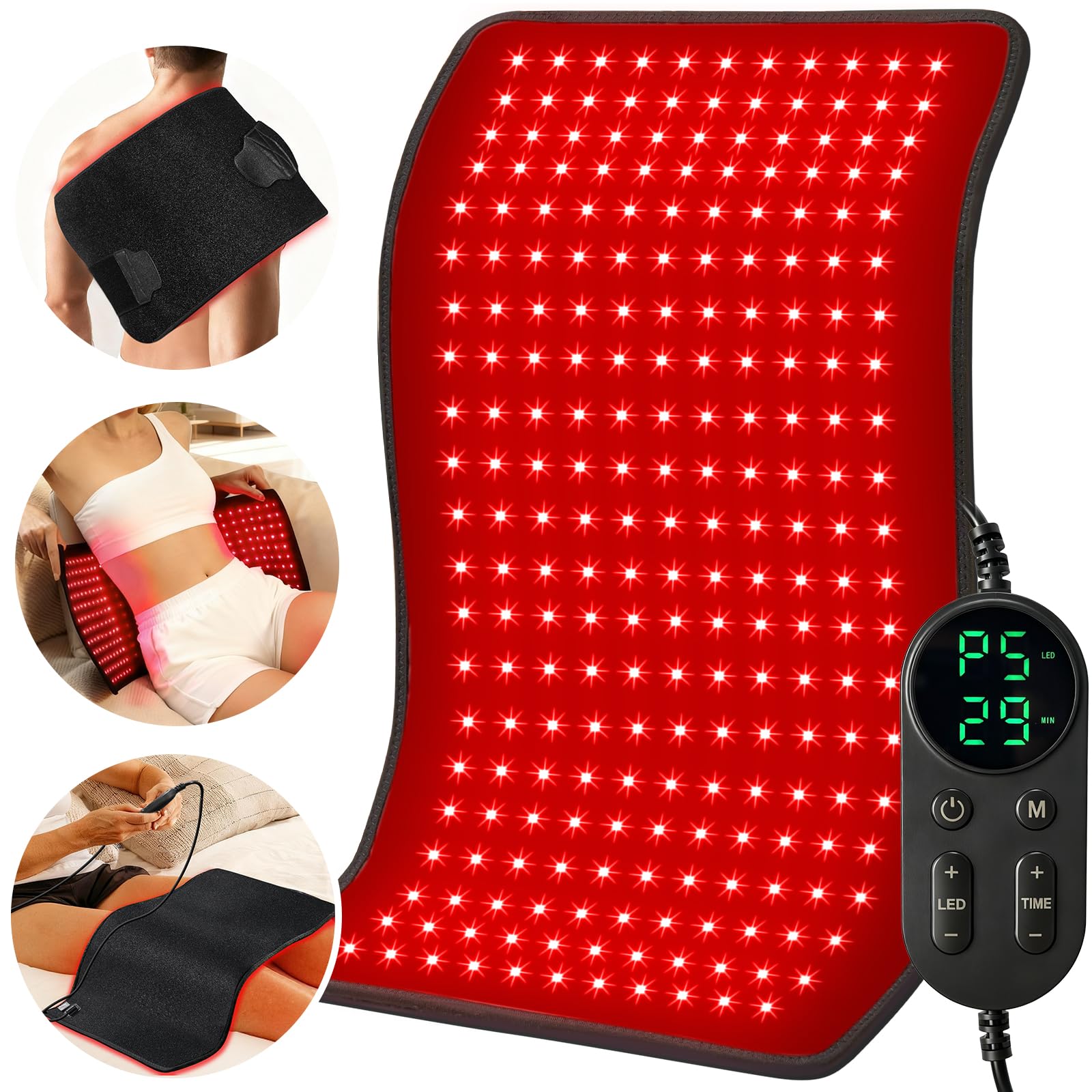 Ezona red light therapy pad features 35W LEDs for strong penetration.