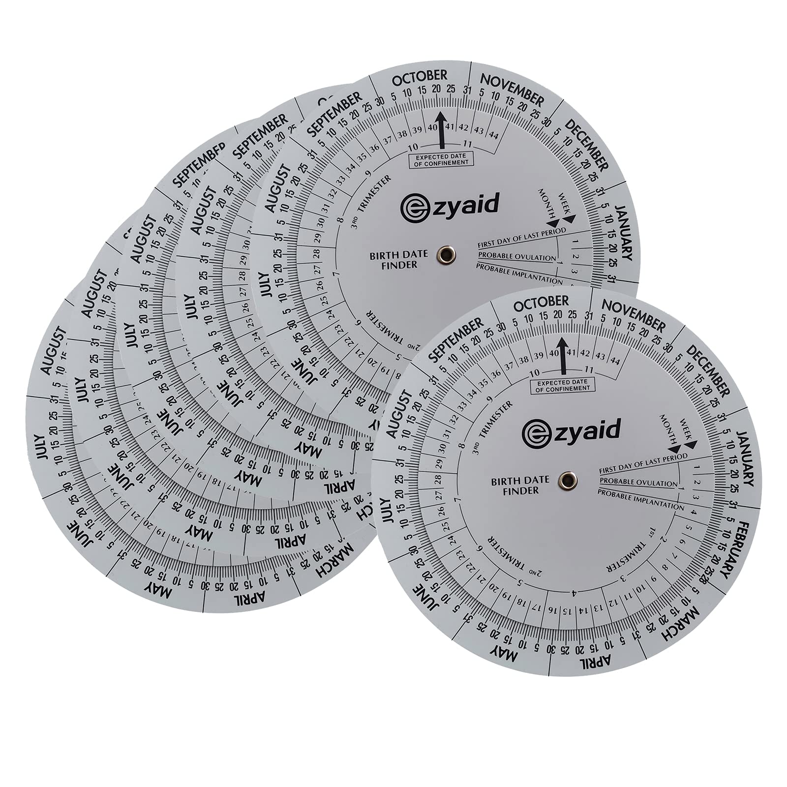 Ezyaid Pregnancy Wheel front view for quick LMP reference and planning.