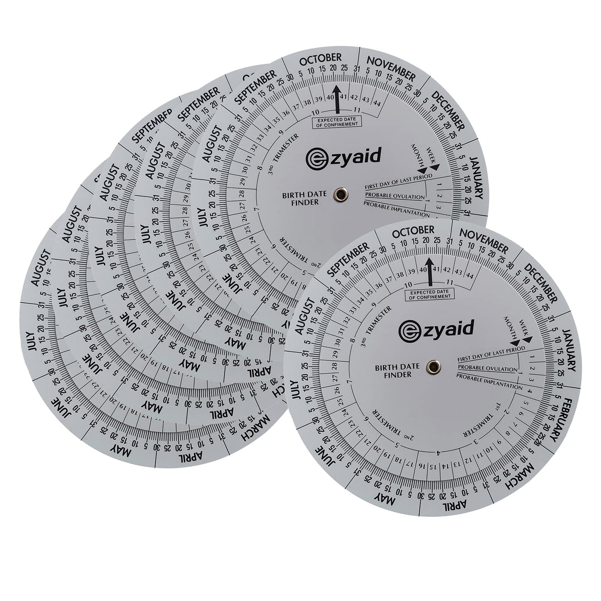 Ezyaid Pregnancy Wheel front view for quick LMP reference and planning.
