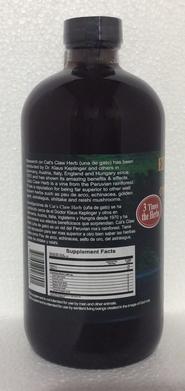 Ezzeac Plus ingredients — cat claw and burdock blend for a nutrient-rich tea.