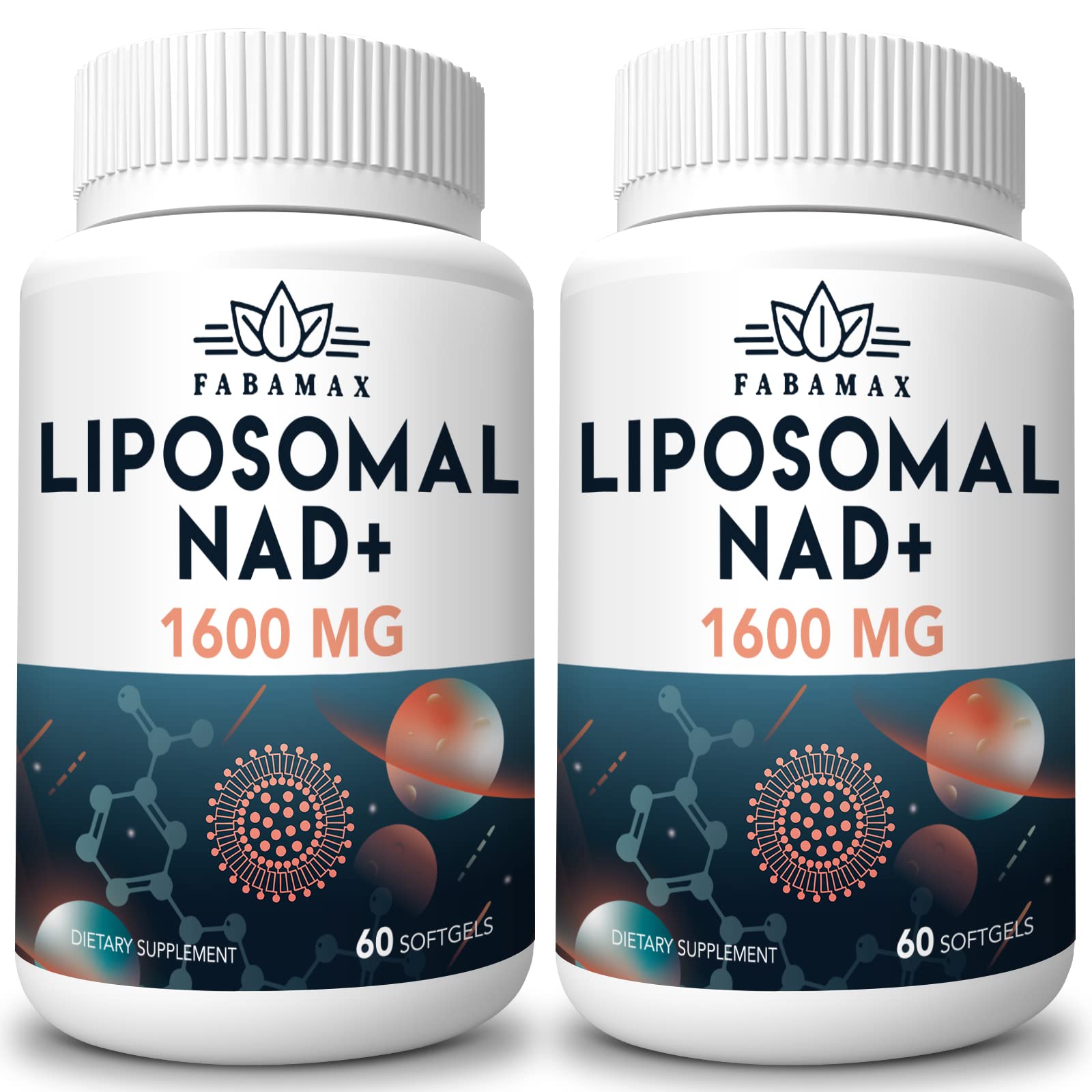 Fabamax liposomal NAD+ bottle for easy daily energy support.