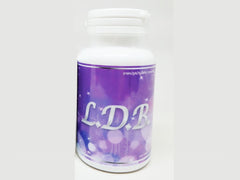 Fabskinhouse LDB bottle front highlights herbal formula for skin and hair support