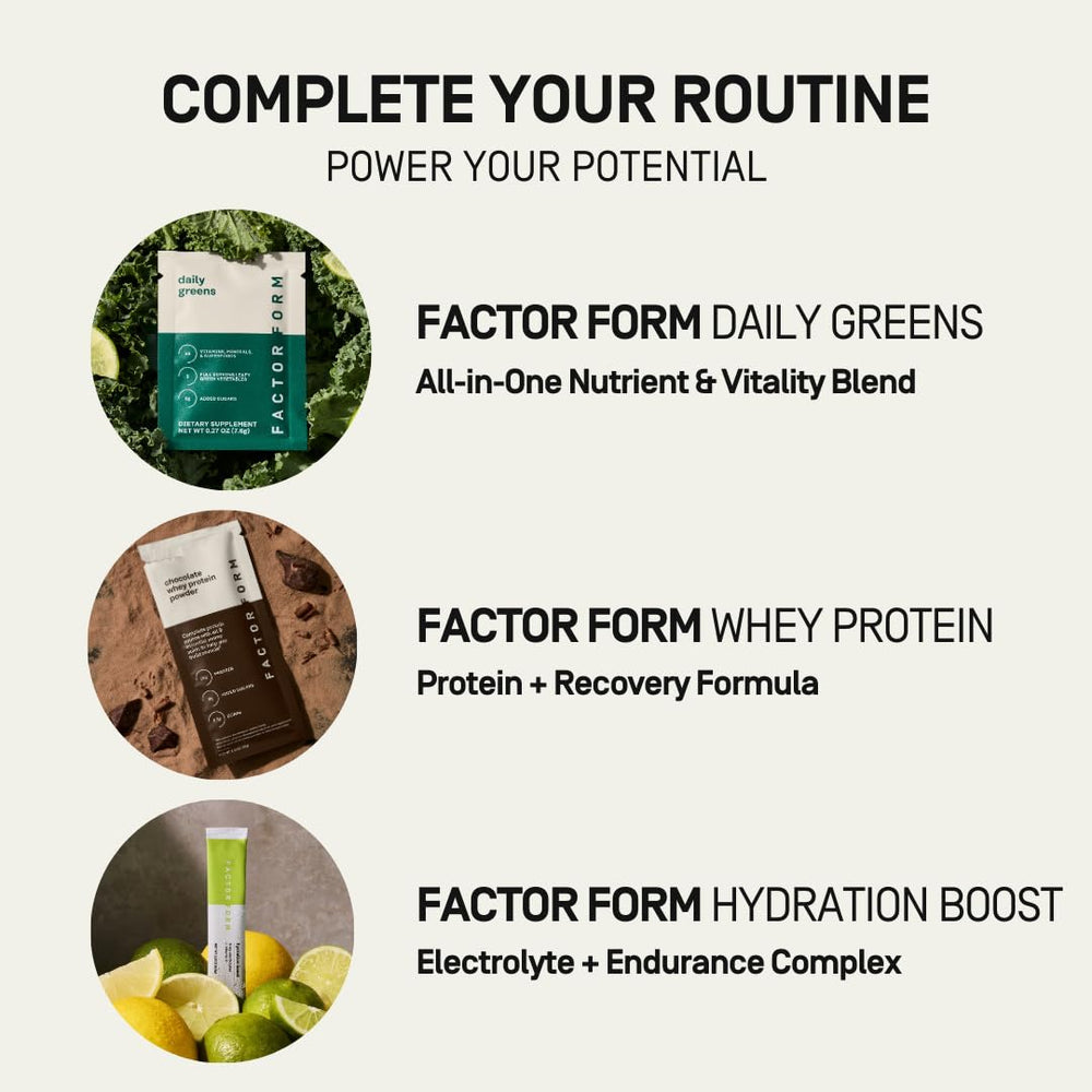 Factor Form Whey Protein Nutrition Label Closeup confirms 2g net carbs per serving