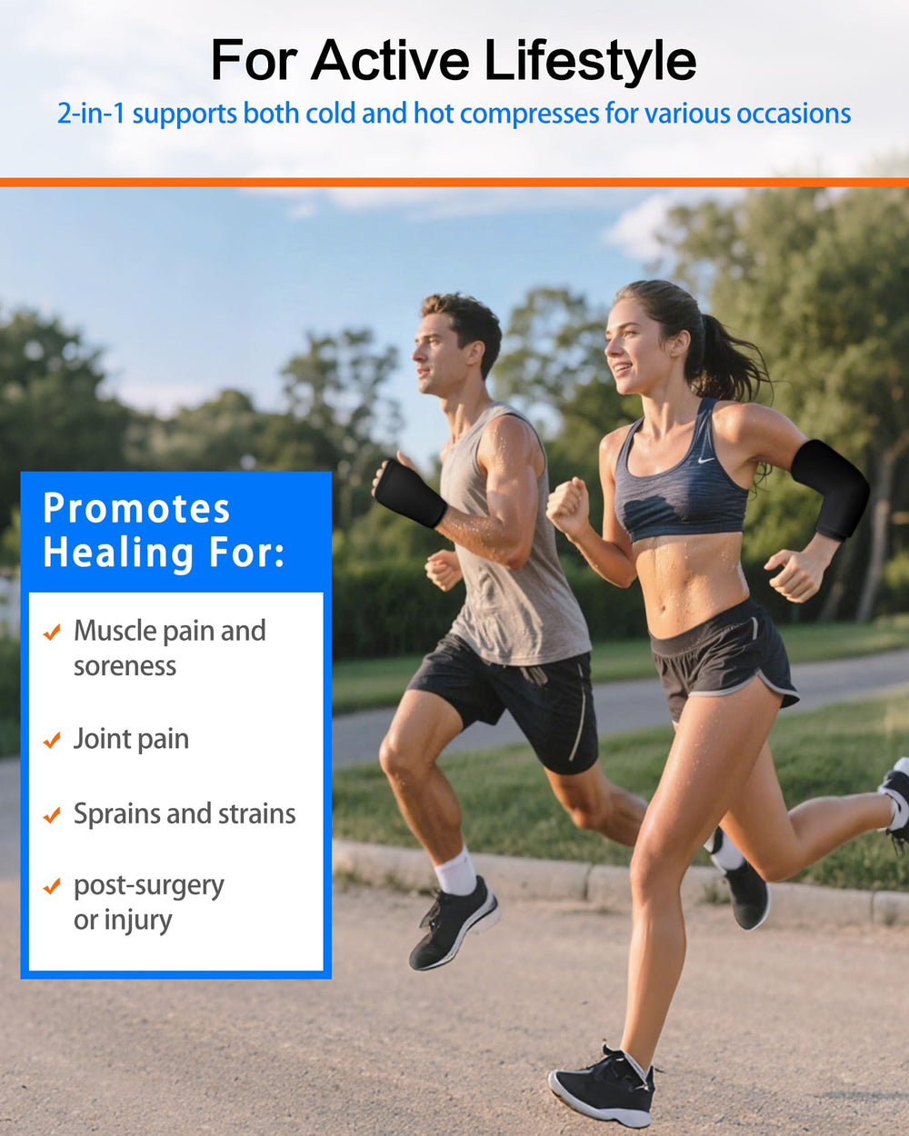 FadFun dual-system wrap showing gel pad and outer fabric for flexible cold and heat therapy.