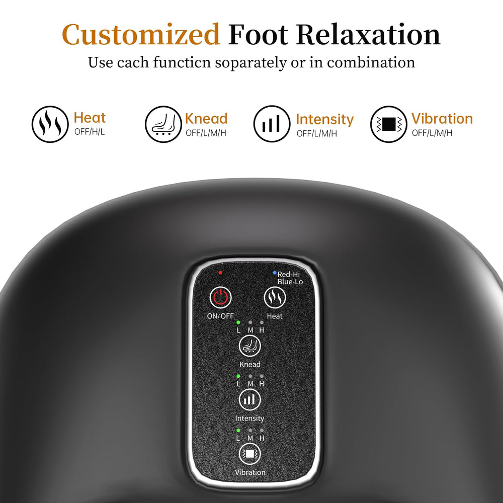 Faercon foot massager with heat therapy warms feet for comfort.
