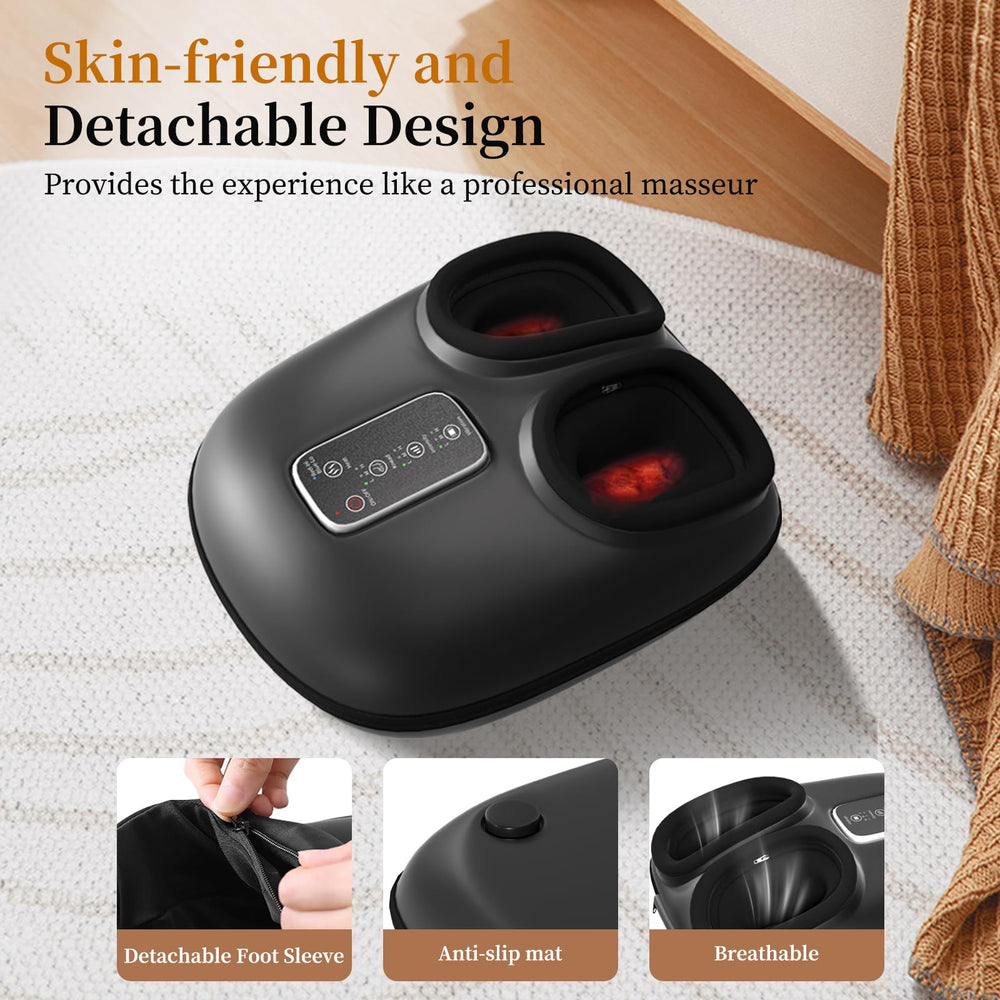Faercon massager fits discreetly under desks for quick relief at work.