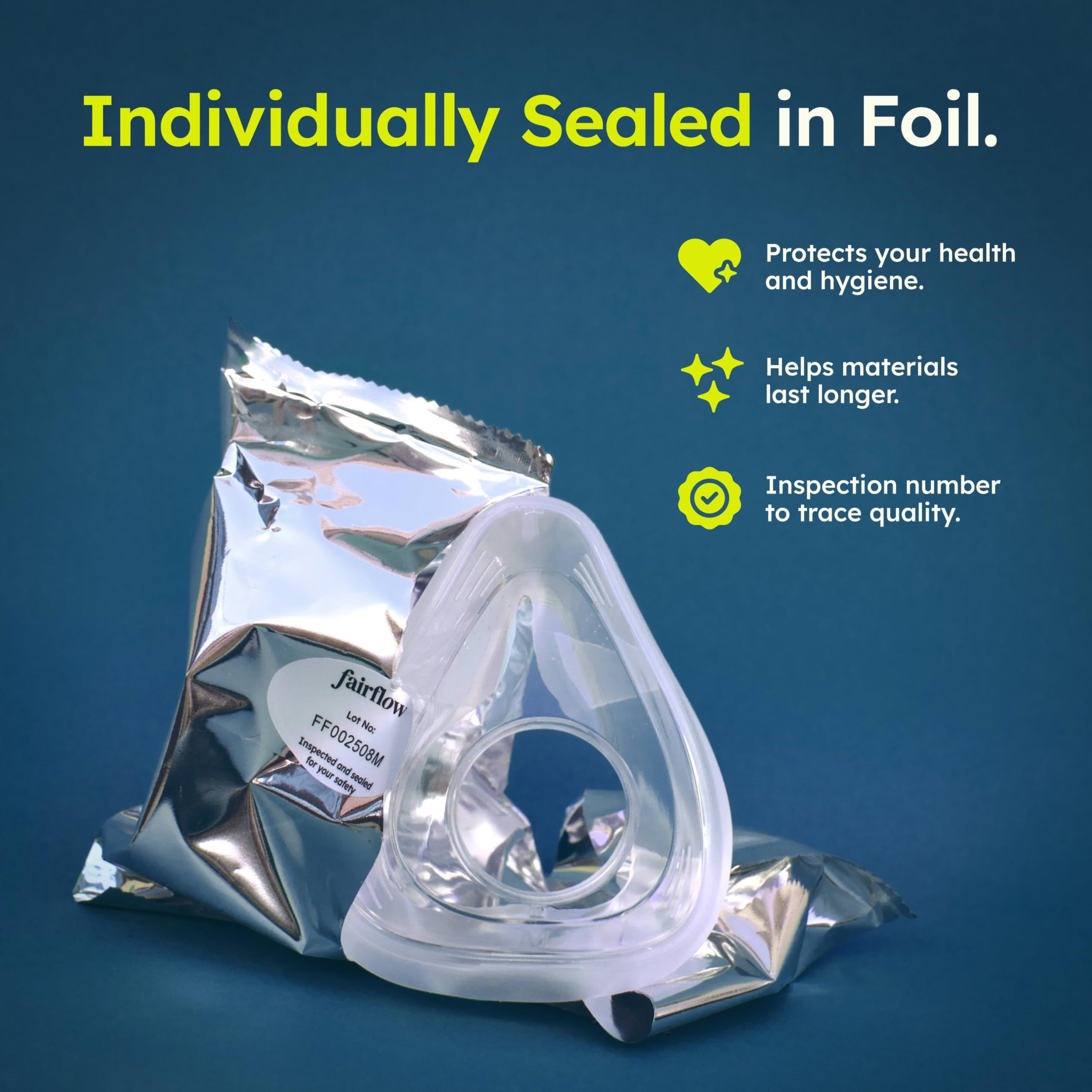 Fairflow AirFit F20 compatibility image demonstrates easy, tool-free setup.