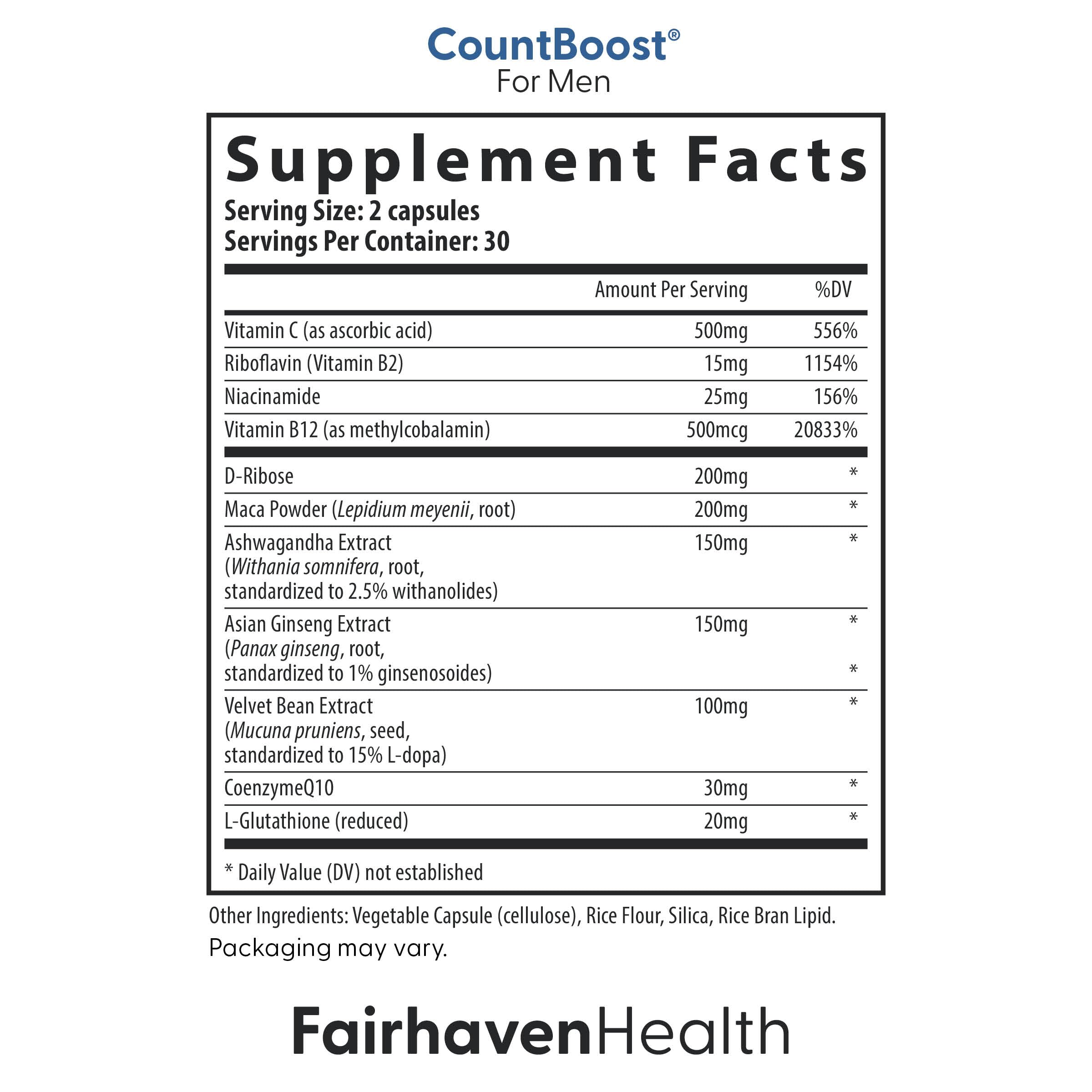 Fairhaven Health CountBoost for Men bottle - daily nutrient support for male health