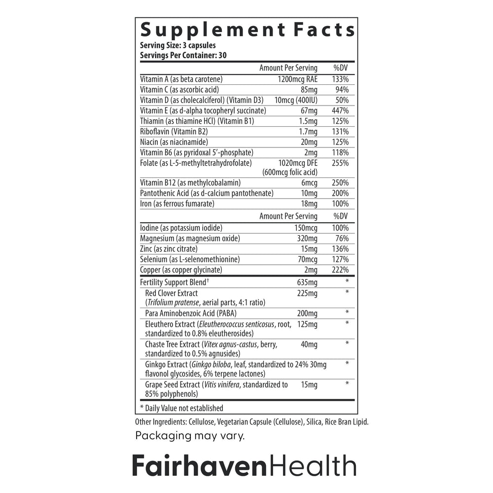 Fairhaven Health FertilAid for Women pour capsules into hand for daily routine.