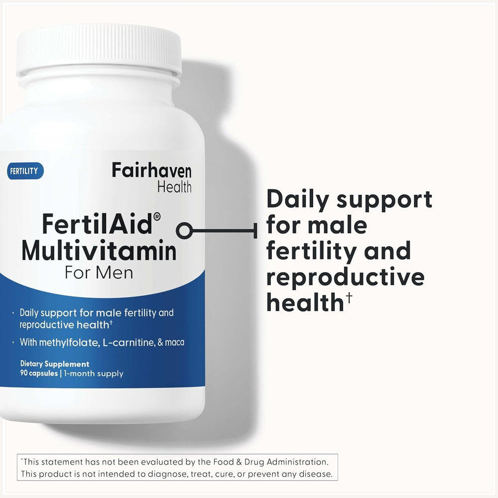Fairhaven Health FertilAid MotilityBoost combo daily dosage chart for reference.