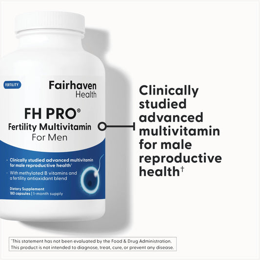 FH Pro Men capsules close-up highlighting key nutrients for reproductive health