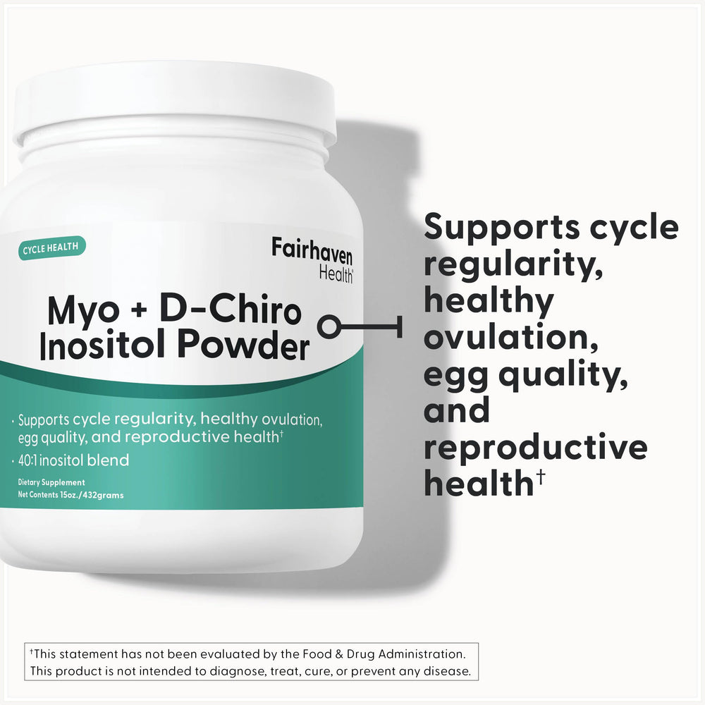 Fairhaven Health Myo-Inositol D-Chiro Inositol scoop for easy daily use.