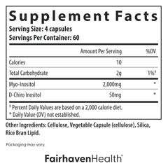 Fairhaven Health ingredients panel indicates non-GMO, free-from common allergens, and plant-based sourcing.