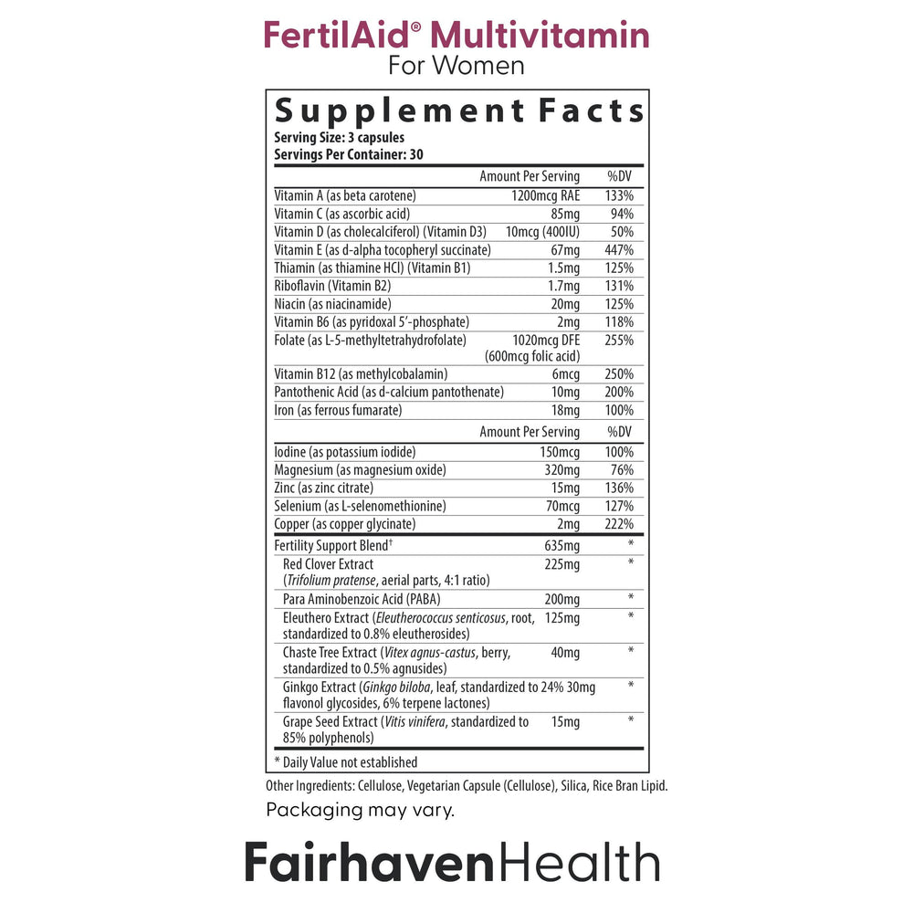 Fairhaven Health Ovaboost bottle highlighting daily Myo-Inositol and folate for healthy eggs