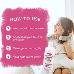 Fairy LiceMothers MagicHalo bottle showing lavender and peppermint notes for soothing wash.