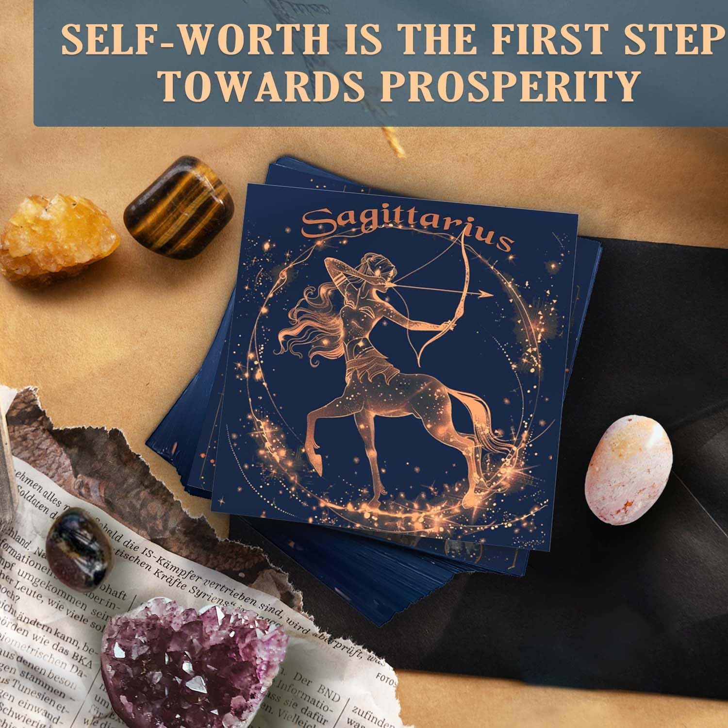 Lifestyle scene showing a calm yoga and meditation setup with stones