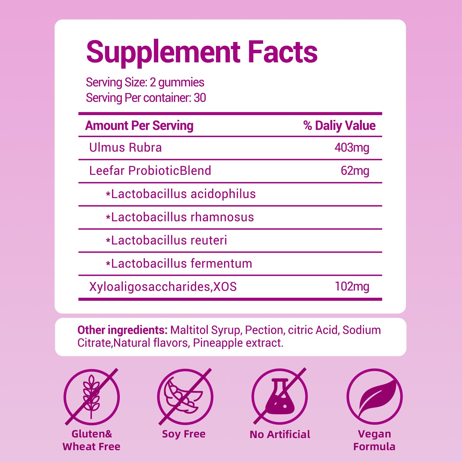 Faizalybova Juicy Feminine Probiotics gummies closeup highlights tropical pineapple flavor.