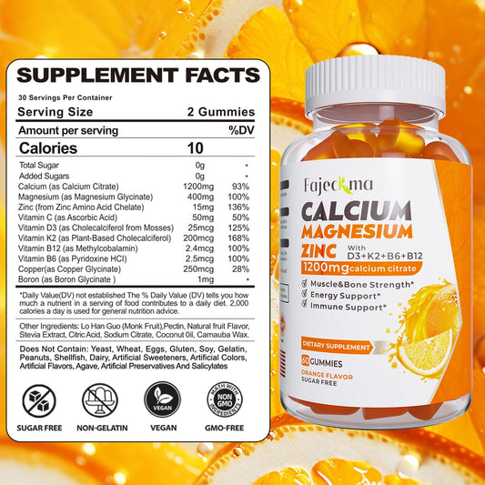Fajeckma gummies close-up showing orange flavor for easy swallowing