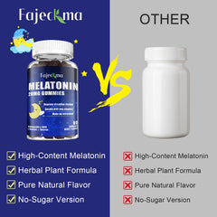 Fajeckma melatonin gummies ingredients list with Ashwagandha and L-Theanine.