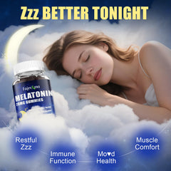 Fajeckma melatonin gummies soft-chew texture in an open jar.