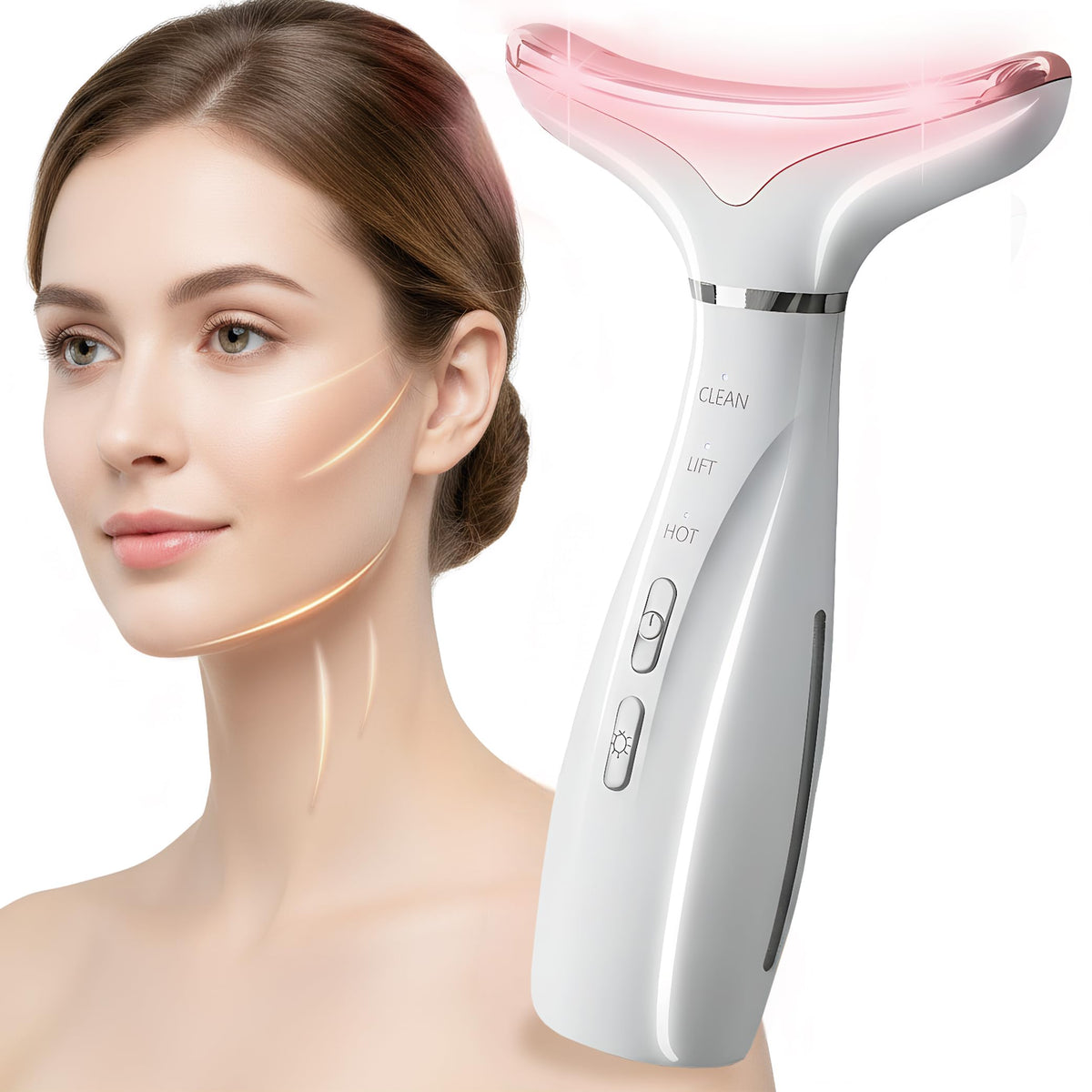 Famawo Face and Neck Massager with LED color modes for at-home spa sessions