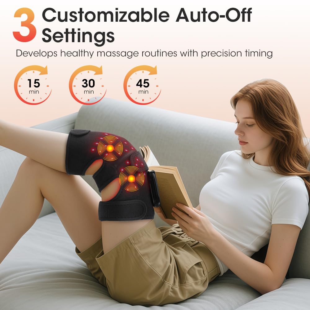 Family Health Knee Massager features an ergonomic extended wrap for secure fit.