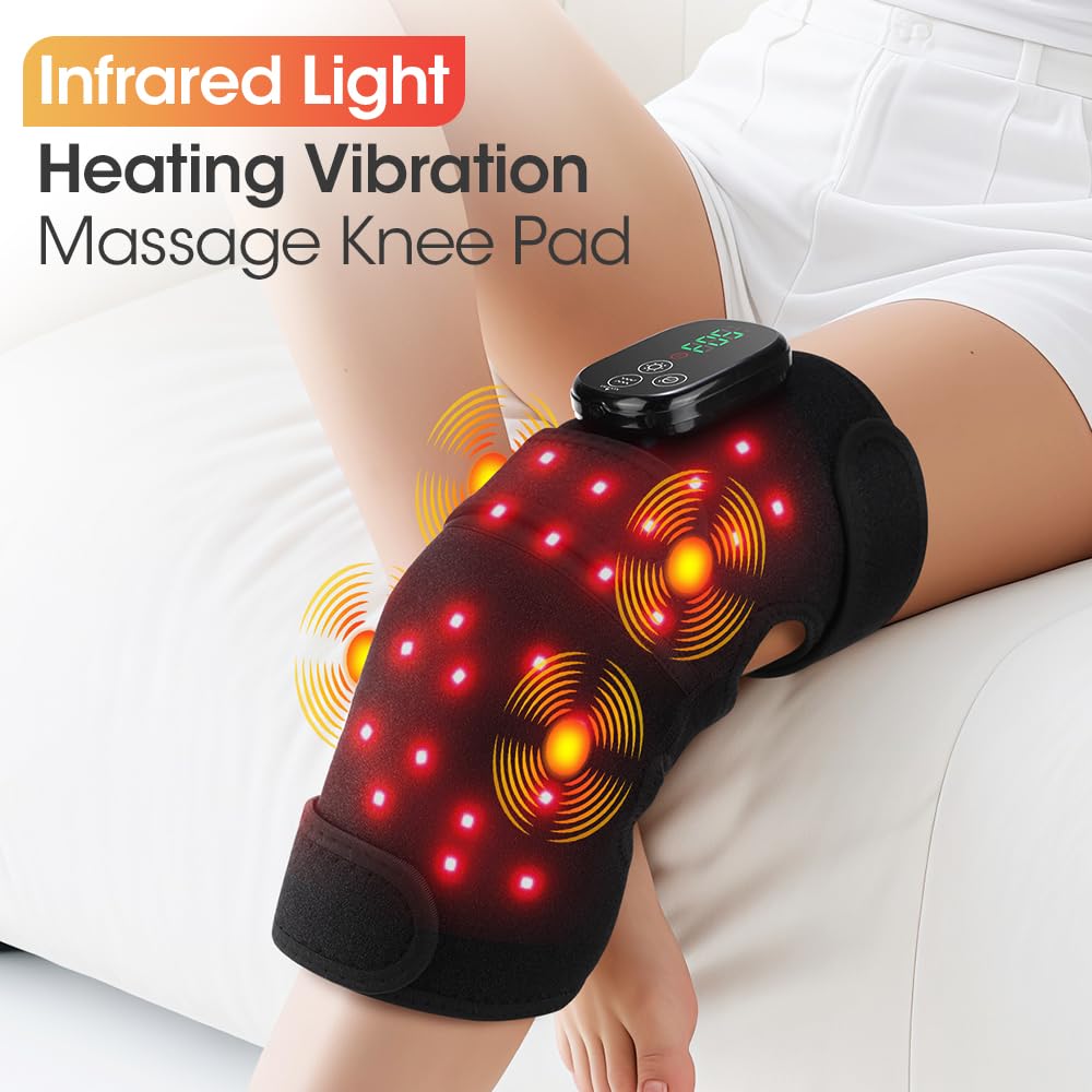 Family Health Knee Wrap demonstrates multi-zone vibration across the knee.