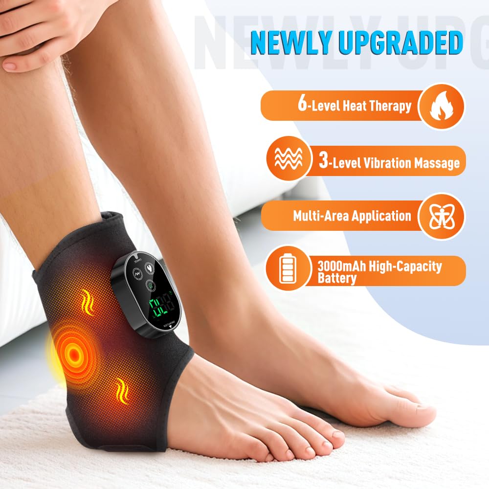 FAMILY HEALTH wearable ankle massager with vibration offers relaxing pulses after a long day.
